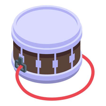 Drum icon. Isometric of Drum vector icon for web design isolated on white backgroundのイラスト素材