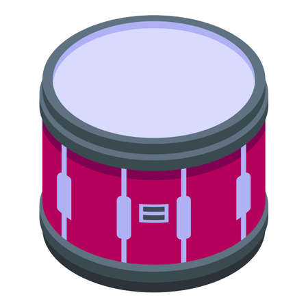 Music drum icon. Isometric of Music drum vector icon for web design isolated on white backgroundのイラスト素材