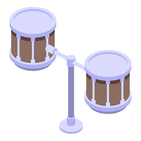 Double drums icon. Isometric of Double drums vector icon for web design isolated on white backgroundのイラスト素材