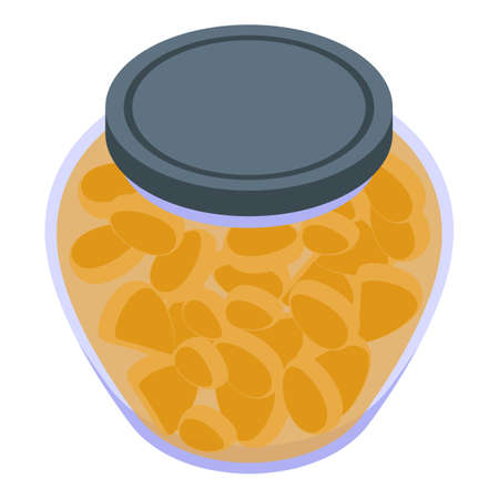 Pickled fruits icon. Isometric of Pickled fruits vector icon for web design isolated on white backgroundのイラスト素材