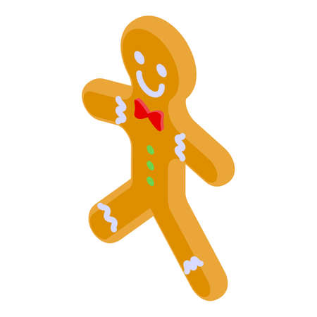 Christmas candy gingerbread icon. Isometric of Christmas candy gingerbread vector icon for web...