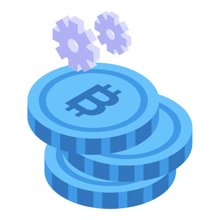Privacy bitcoin icon. Isometric of Privacy bitcoin vector icon for web design isolated on white backgroundのイラスト素材