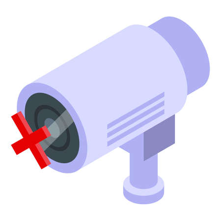 Privacy camera icon. Isometric of Privacy camera vector icon for web design isolated on white backgroundのイラスト素材