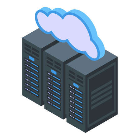 Private server cloud icon. Isometric of Private server cloud vector icon for web design isolated on white backgroundのイラスト素材