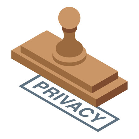 Privacy stamp icon. Isometric of Privacy stamp vector icon for web design isolated on white backgroundのイラスト素材