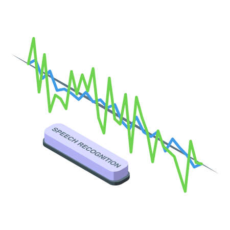 Wave speech recognition icon. Isometric of Wave speech recognition vector icon for web design isolated on white backgroundのイラスト素材