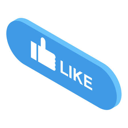 Like subscribe icon. Isometric of Like subscribe vector icon for web design isolated on white backgroundのイラスト素材