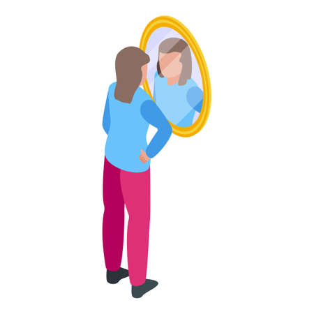 Mirror self esteem icon. Isometric of Mirror self esteem vector icon for web design isolated on white backgroundのイラスト素材