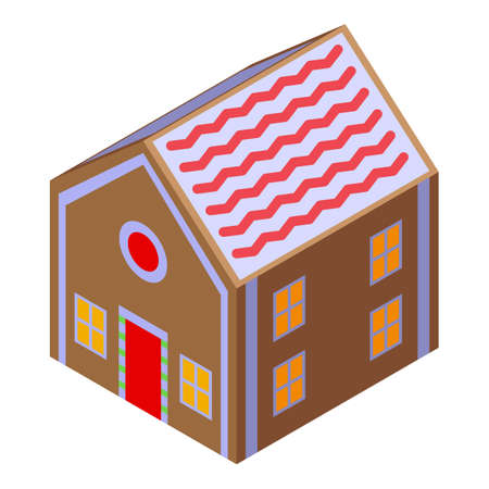 Cookie gingerbread house icon. Isometric of Cookie gingerbread house vector icon for web design isolated on white backgroundのイラスト素材