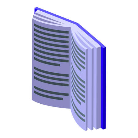 Paper book icon. Isometric of Paper book vector icon for web design isolated on white backgroundのイラスト素材