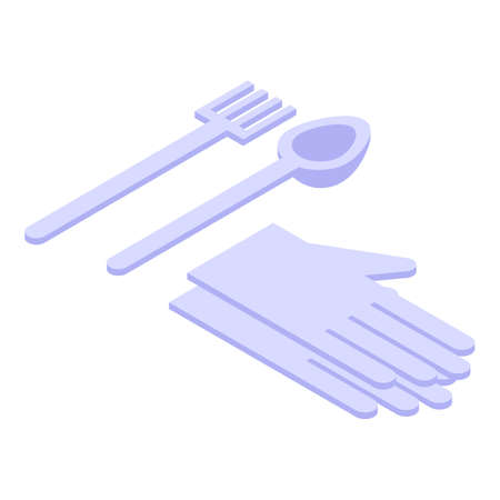 Kitchen tools icon. Isometric of Kitchen tools vector icon for web design isolated on white backgroundのイラスト素材