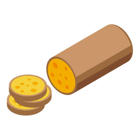 Cheese dairy icon. Isometric of Cheese dairy vector icon for web design isolated on white backgroundのイラスト素材