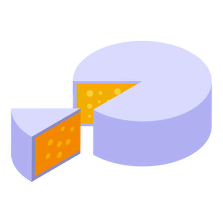 Camembert cheese icon. Isometric of Camembert cheese vector icon for web design isolated on white backgroundのイラスト素材