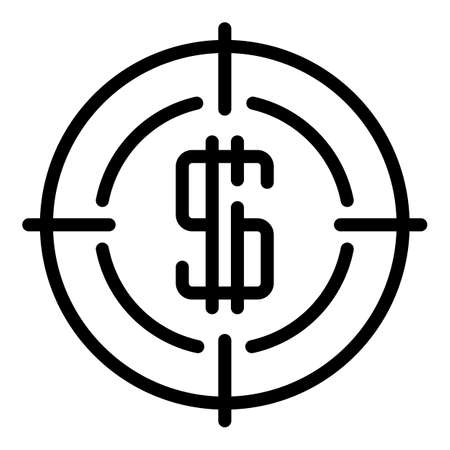 Result money target icon. Outline Result money target vector icon for web design isolated on white backgroundのイラスト素材