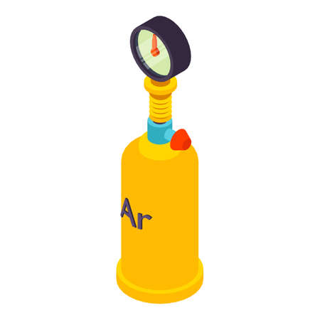 Gas cylinder icon. Isometric illustration of gas cylinder vector icon for webのイラスト素材