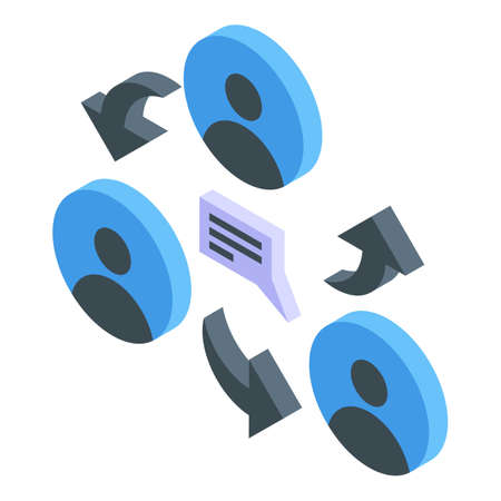 Marketing customers icon. Isometric of Marketing customers vector icon for web design isolated on white backgroundのイラスト素材