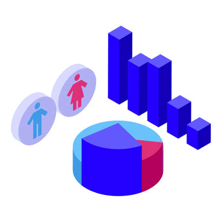 Analysis customer market icon. Isometric of Analysis customer market vector icon for web design isolated on white backgroundのイラスト素材