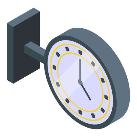 Railway watch icon. Isometric of Railway watch vector icon for web design isolated on white backgroundのイラスト素材