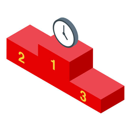 Time management icon. Isometric of Time management vector icon for web design isolated on white backgroundのイラスト素材