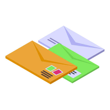 Email assistant icon. Isometric of Email assistant vector icon for web design isolated on white backgroundのイラスト素材