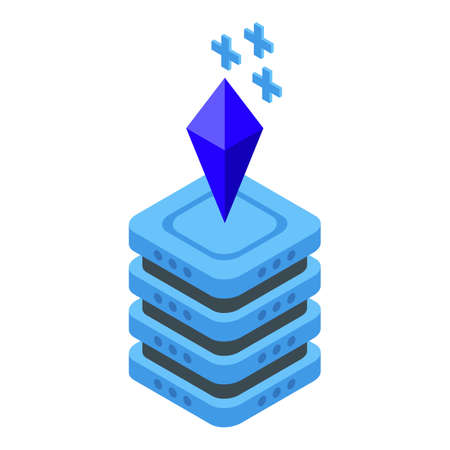 Cryptocurrency icon. Isometric of Cryptocurrency vector icon for web design isolated on white backgroundのイラスト素材