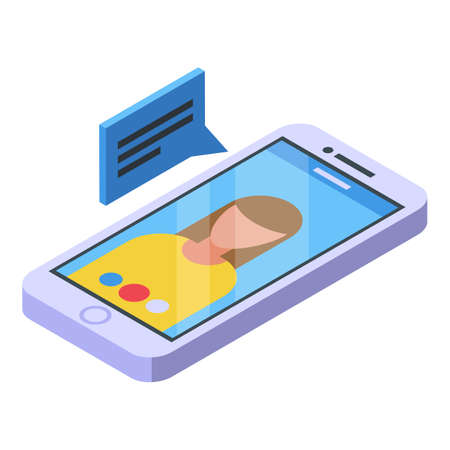 Campus video call icon. Isometric of Campus video call vector icon for web design isolated on white backgroundのイラスト素材