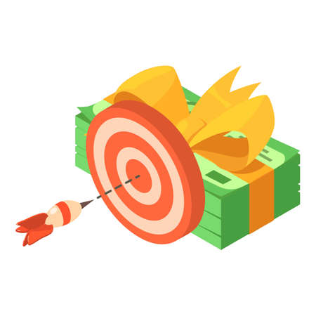 Financial target icon. Isometric illustration of financial target vector icon for webのイラスト素材
