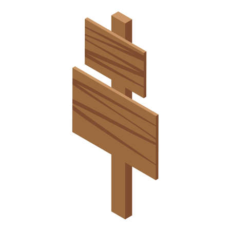 Wooden indicator icon. Isometric of Wooden indicator vector icon for web design isolated on white backgroundのイラスト素材