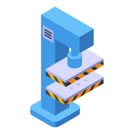 Form press machine icon. Isometric of Form press machine vector icon for web design isolated on white backgroundのイラスト素材