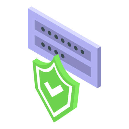 Login password protection icon. Isometric of Login password protection vector icon for web design isolated on white backgroundのイラスト素材