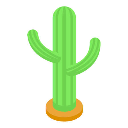 Desert cactus icon. Isometric of Desert cactus vector icon for web design isolated on white backgroundのイラスト素材