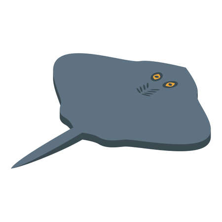 Underwater stingray icon. Isometric of Underwater stingray vector icon for web design isolated on white backgroundのイラスト素材