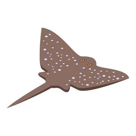 Fauna stingray icon. Isometric of Fauna stingray vector icon for web design isolated on white backgroundのイラスト素材