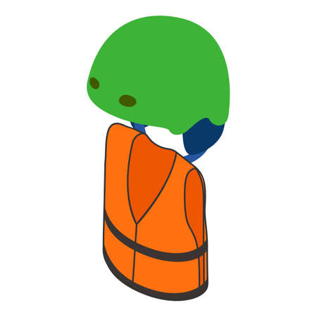 Wakeboarding equipment icon. Isometric illustration of wakeboarding equipment vector icon for webのイラスト素材