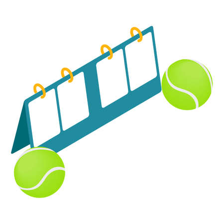 Tennis scoreboard icon. Isometric illustration of tennis scoreboard vector icon for webのイラスト素材