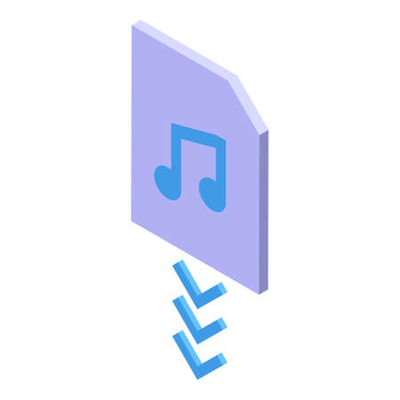 Music file backup icon. Isometric of Music file backup vector icon for web design isolated on white backgroundのイラスト素材