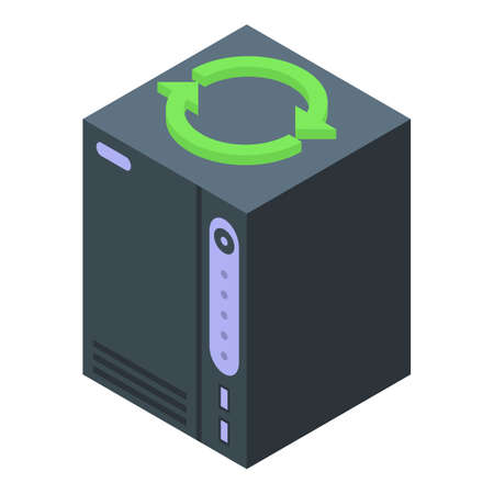 Pc backup icon. Isometric of Pc backup vector icon for web design isolated on white backgroundのイラスト素材