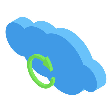 Data cloud backup icon. Isometric of Data cloud backup vector icon for web design isolated on white backgroundのイラスト素材