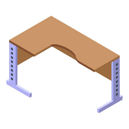 Ergonomic corner table icon. Isometric of Ergonomic corner table vector icon for web design isolated on white backgroundのイラスト素材
