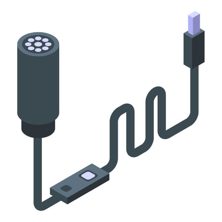 Endoscope led light icon. Isometric of Endoscope led light vector icon for web design isolated on white backgroundのイラスト素材