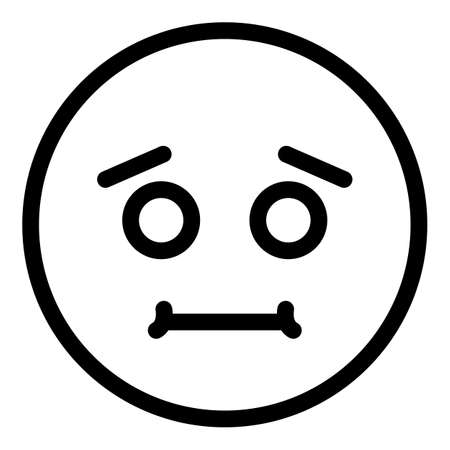 Unamused face icon. Outline Unamused face vector icon for web design isolated on white backgroundのイラスト素材