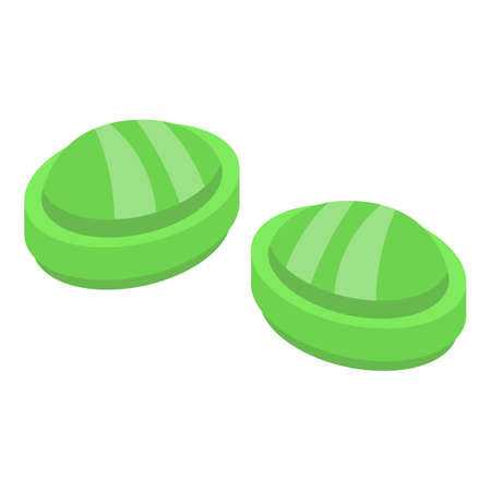 Mint cough drops icon. Isometric of Mint cough drops vector icon for web design isolated on white backgroundのイラスト素材