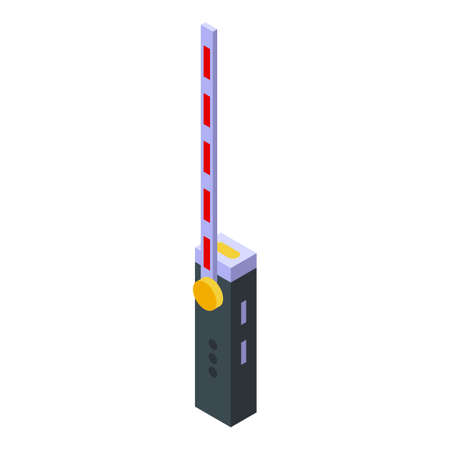Paid parking open barrier icon. Isometric of Paid parking open barrier vector icon for web design isolated on white backgroundのイラスト素材