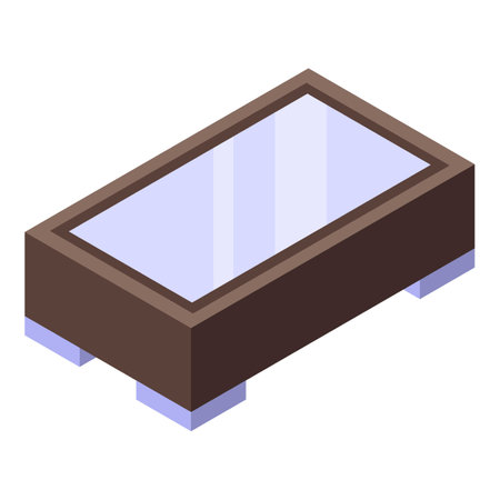 Glass table icon. Isometric of Glass table vector icon for web design isolated on white backgroundのイラスト素材
