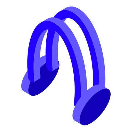 Synchronized swimming headphones icon. Isometric of Synchronized swimming headphones vector icon for web design isolated on white backgroundのイラスト素材