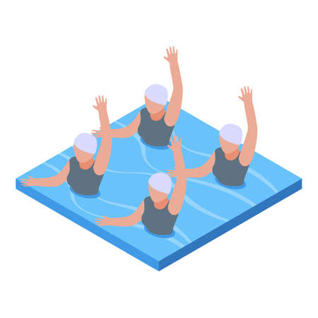 Synchronized swimming fitness icon. Isometric of Synchronized swimming fitness vector icon for web design isolated on white backgroundのイラスト素材