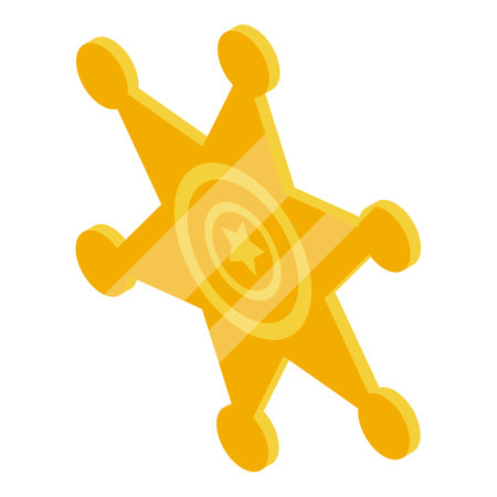 Cowboy gold star icon. Isometric of Cowboy gold star vector icon for web design isolated on white backgroundのイラスト素材