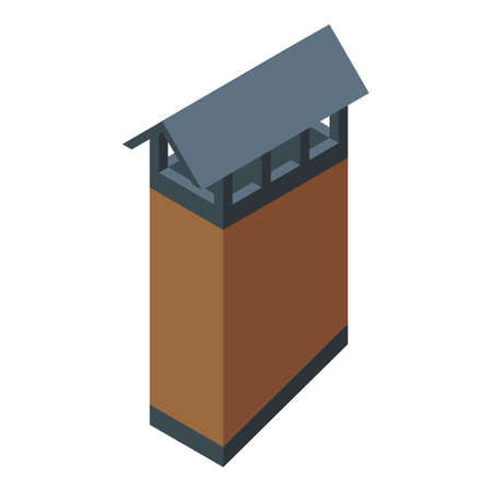 Fireplace chimney icon. Isometric of Fireplace chimney vector icon for web design isolated on white backgroundのイラスト素材