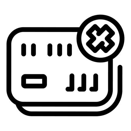 Blacklist credit card icon. Outline Blacklist credit card vector icon for web design isolated on white backgroundのイラスト素材