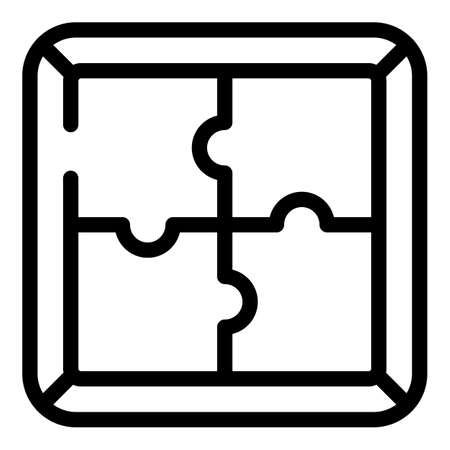 Brainstorming puzzle icon. Outline Brainstorming puzzle vector icon for web design isolated on white backgroundのイラスト素材